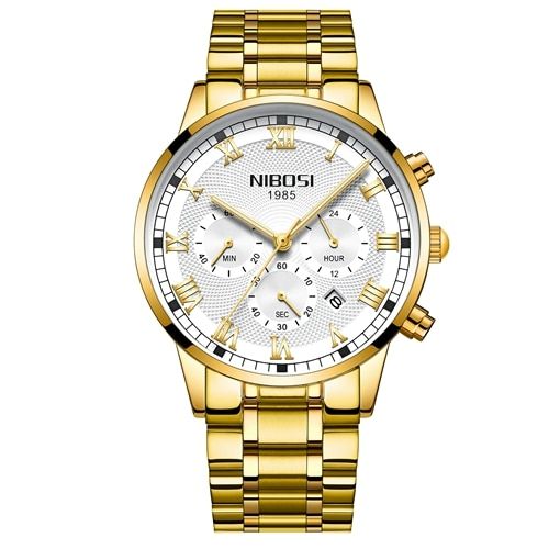 2019 NIBOSI Relogio Masculino Watches Men Fashion Sport Stainless Steel Band Watch Men Quartz Business Wristwatch