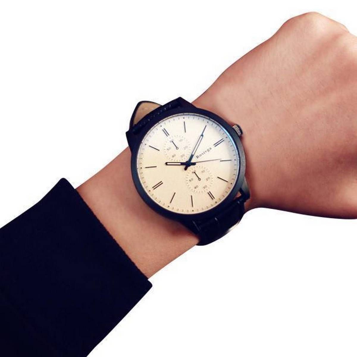 Male And Female Students Minimalist Fashion Personality Big Dial Watch B