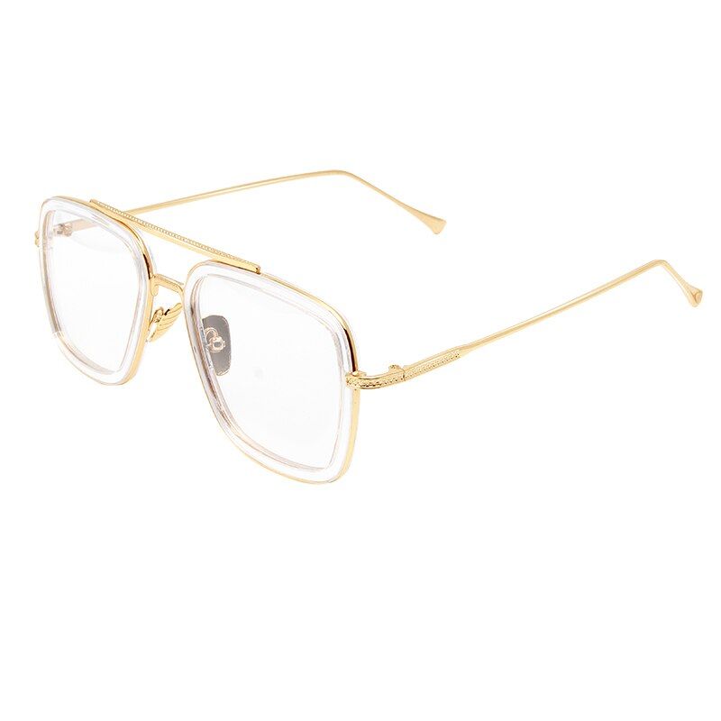 C72021 Fashion Avengers Tony Stark Sunglasses Men Metal Square iron man Glasses Steampunk Male Oculos De Sol