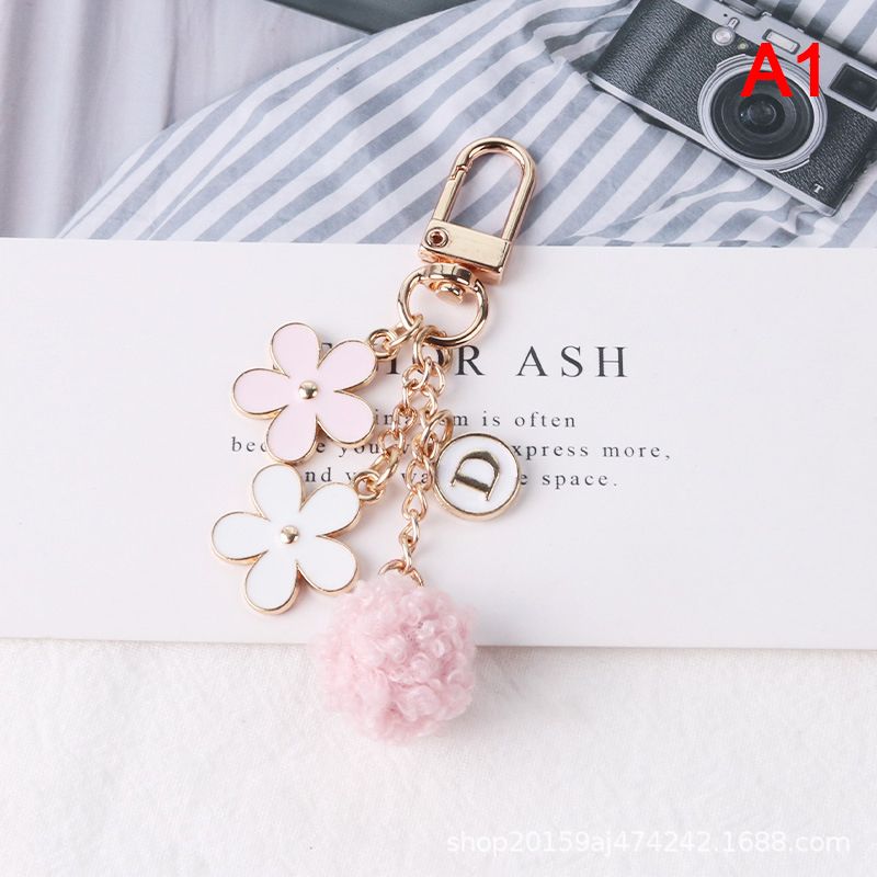 Key Chain New Lovely Ribbon Flower Keychain For Men Women Bag Car Key Holder Keyring Gifts