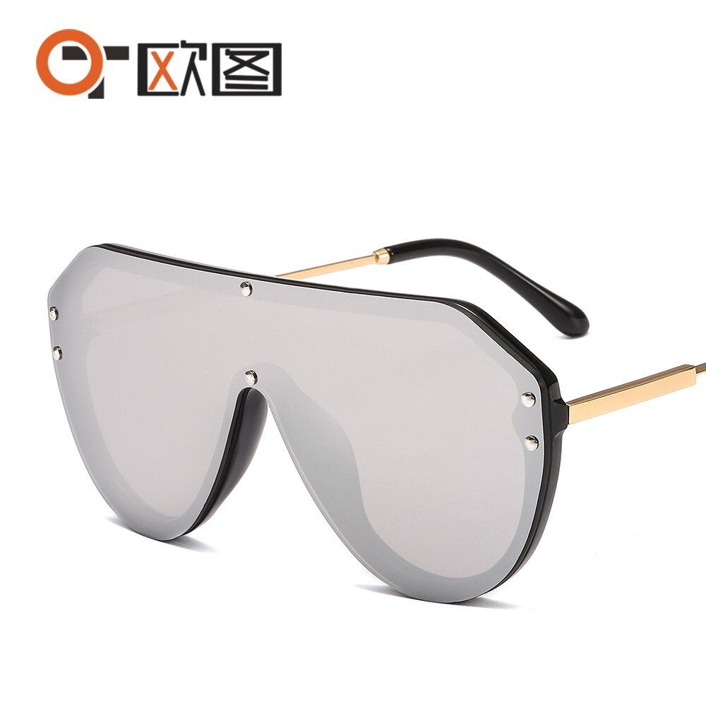 black-slivernew arrival 2020 futuristic sunglasses women big oval fashion fendii sunglasses oversized festival oculos de sol feminino