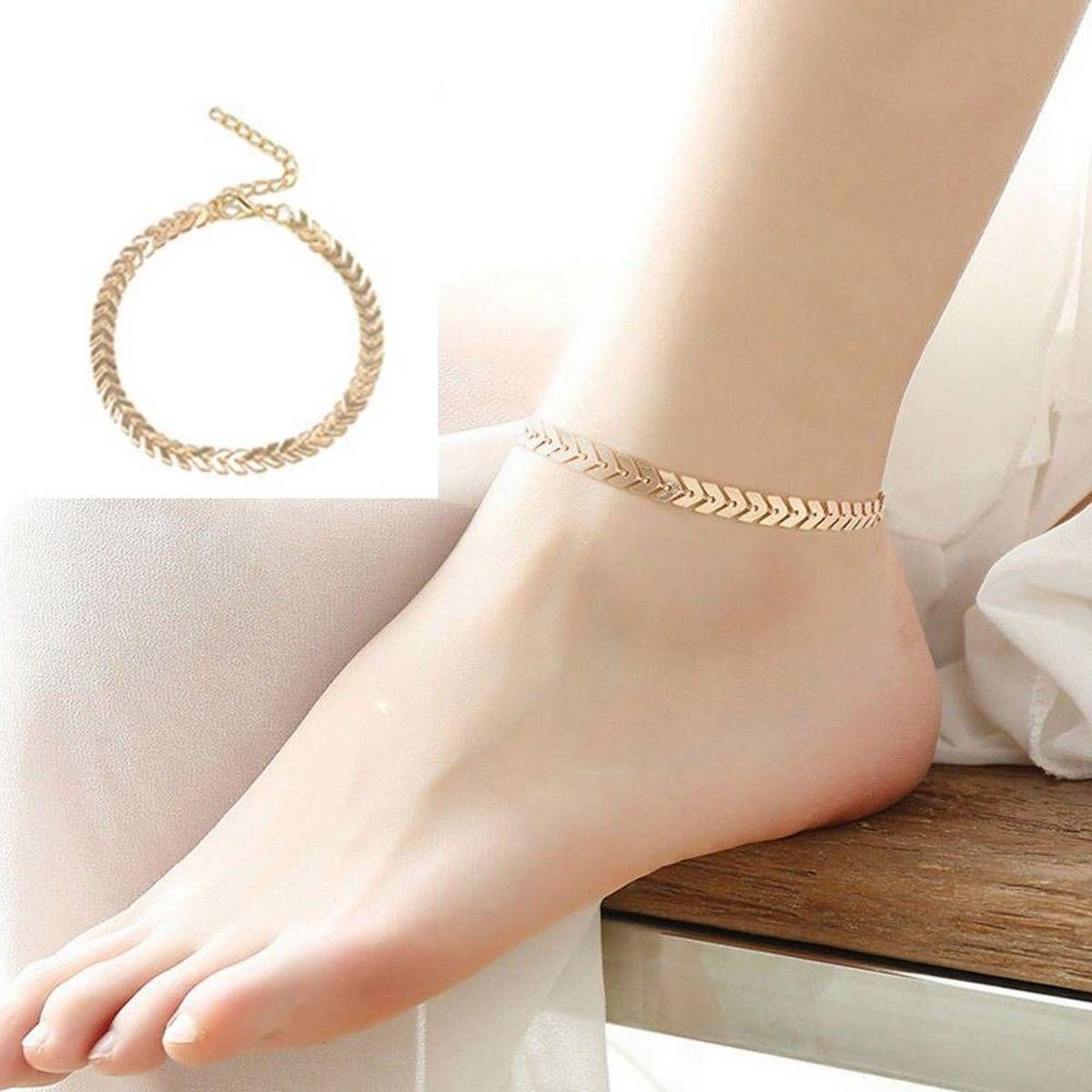 Golden Metal Anklet(Payel) For Women