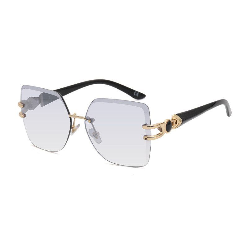 silver49089 Frameless Square Luxury Sunglasses Men Women Fashion Shades UV400 Vintage Glasses