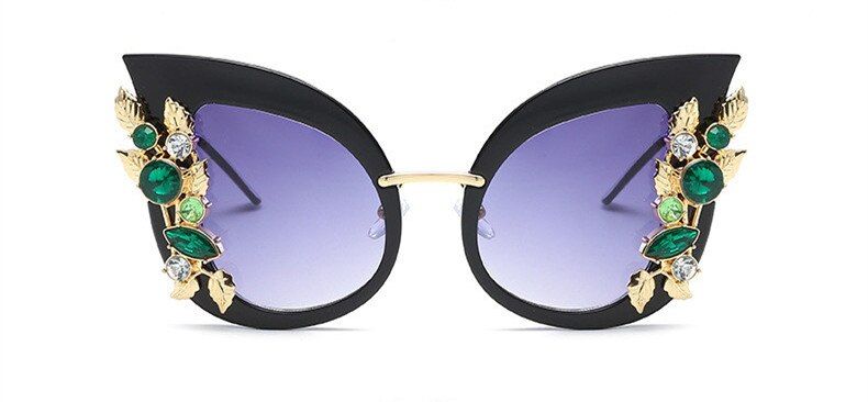 C1 Black GrayEmosnia Fashion Ladies Rhinestone Cat Eye sunglasses Women Designer Shade for Female Sun Glasses Luxury Black Pink Color