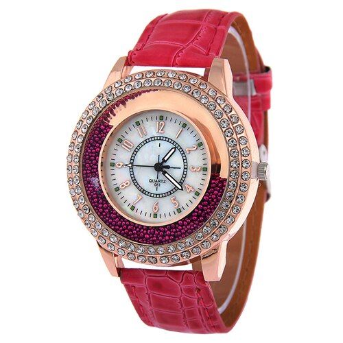 Crystal Rhinestone Brand PU Leather Watches Women Dress Clock Ladies Gifts Quartz Wristwatches Watch Reloj For Girls Fashion