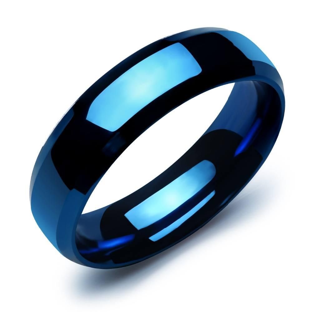 Blue Stainless Steel Finger Ring