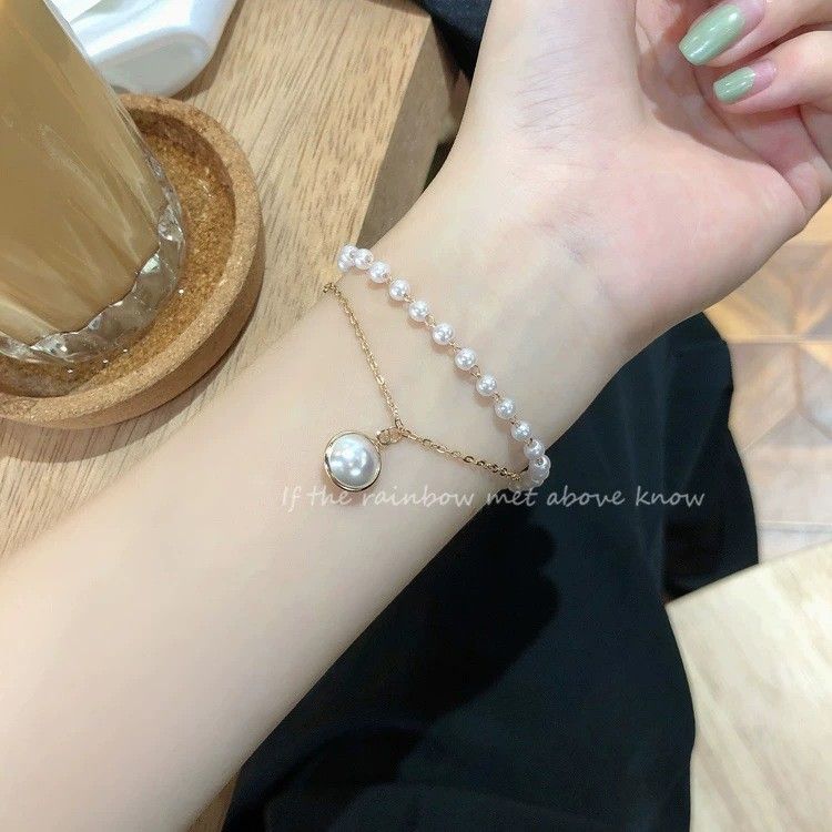 New Ins Women Simple Pearl Double Layer Bracelet Accessories