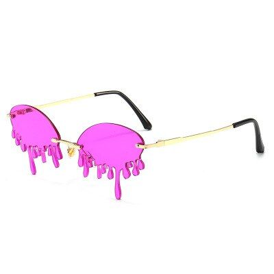 PurpleNew Style Rimless Sunglasses Women Vintage Unique Shape Steampunk Sunglasses Female Gafas Shades UV400 Oculos Feminino