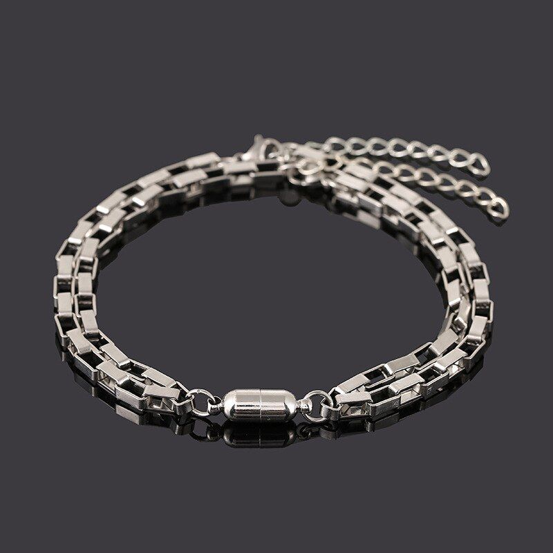 2 Pcs Couple Magnet Attract Creative Couple Bracelet Stainless Steel Friendship Men Women Charm Bracelet 2021 Jewelry Lover Gift