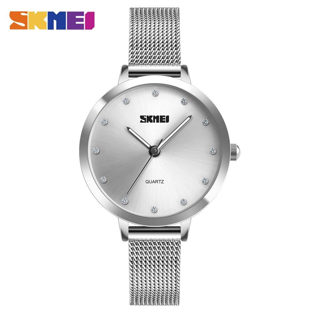 【BestGO】SKMEI Fashion Women Watches Luxury Stainless Steel Strap Quartz Watch Ladies 3bar Waterproof Wristwatches Relogio Feminino