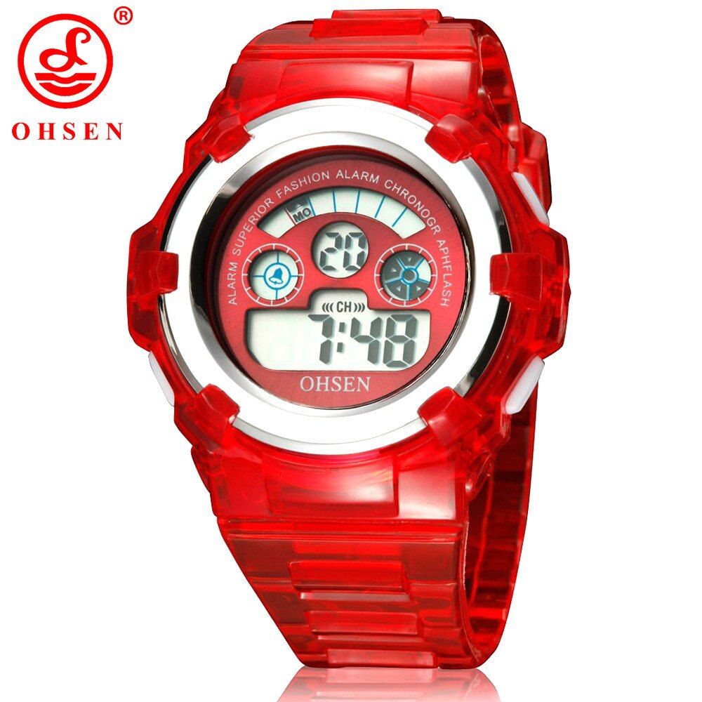 Child Waterproof Sport Watch LED Electronic Display Digital Watch Girl Date Alarm Silicone Watch Band Multifunctional Kids Watch