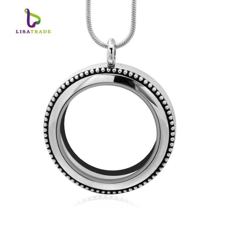 diylocket 30mm Round Twist glass floating charm locket Living memory locket chains included for free LSFL024