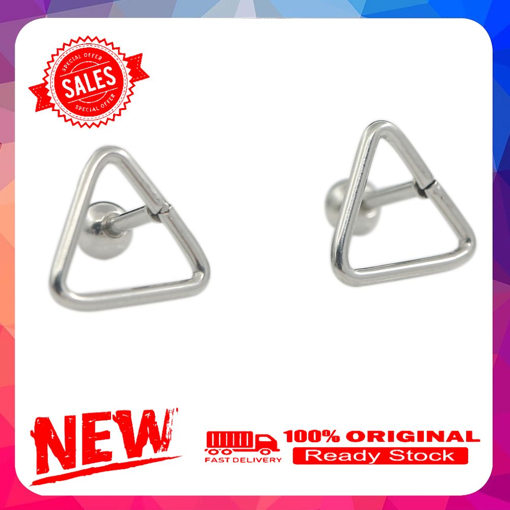 Chic Triangle Bar Ear Tragus Cartilage Helix Stud Earrings Lady Piercing Jewelry