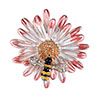 Fashion Women Bee Flower Rhinestone Brooch Pin Scarf Clip Shawl Buckle Gift