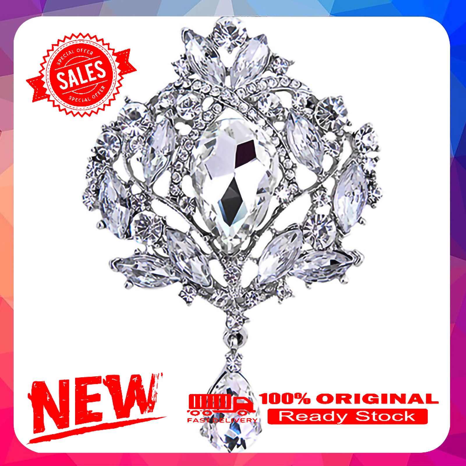 Brooch Water Drop Rust-resistant Alloy Elegant Clothes Pin for Banquet