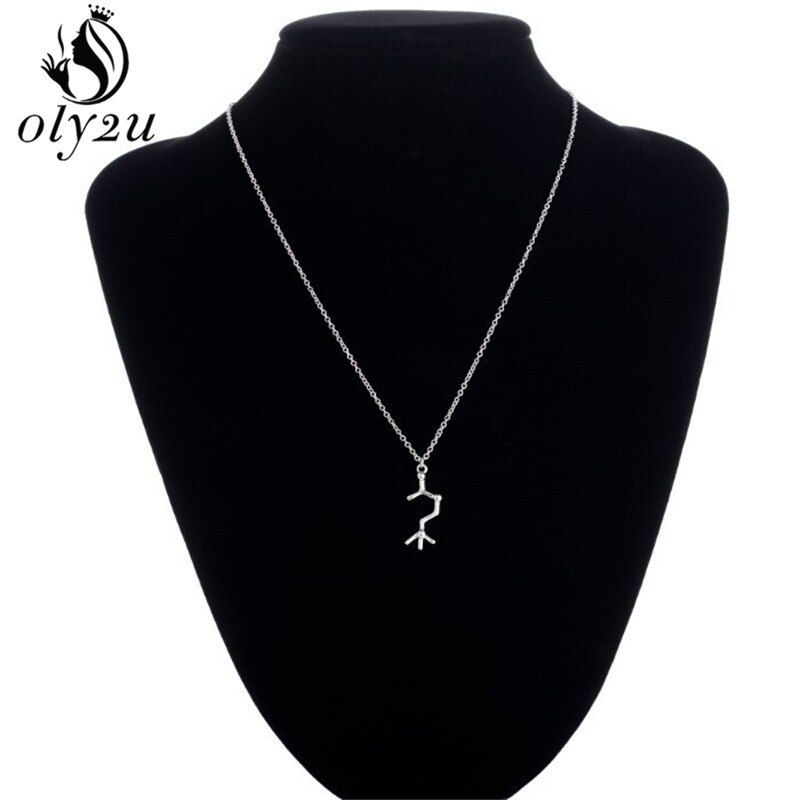 Oly2u Fashion Acetylcholine Molecular Necklace Molecule Science Chemical Memory Necklace for Women Student Graduation Men Gifts