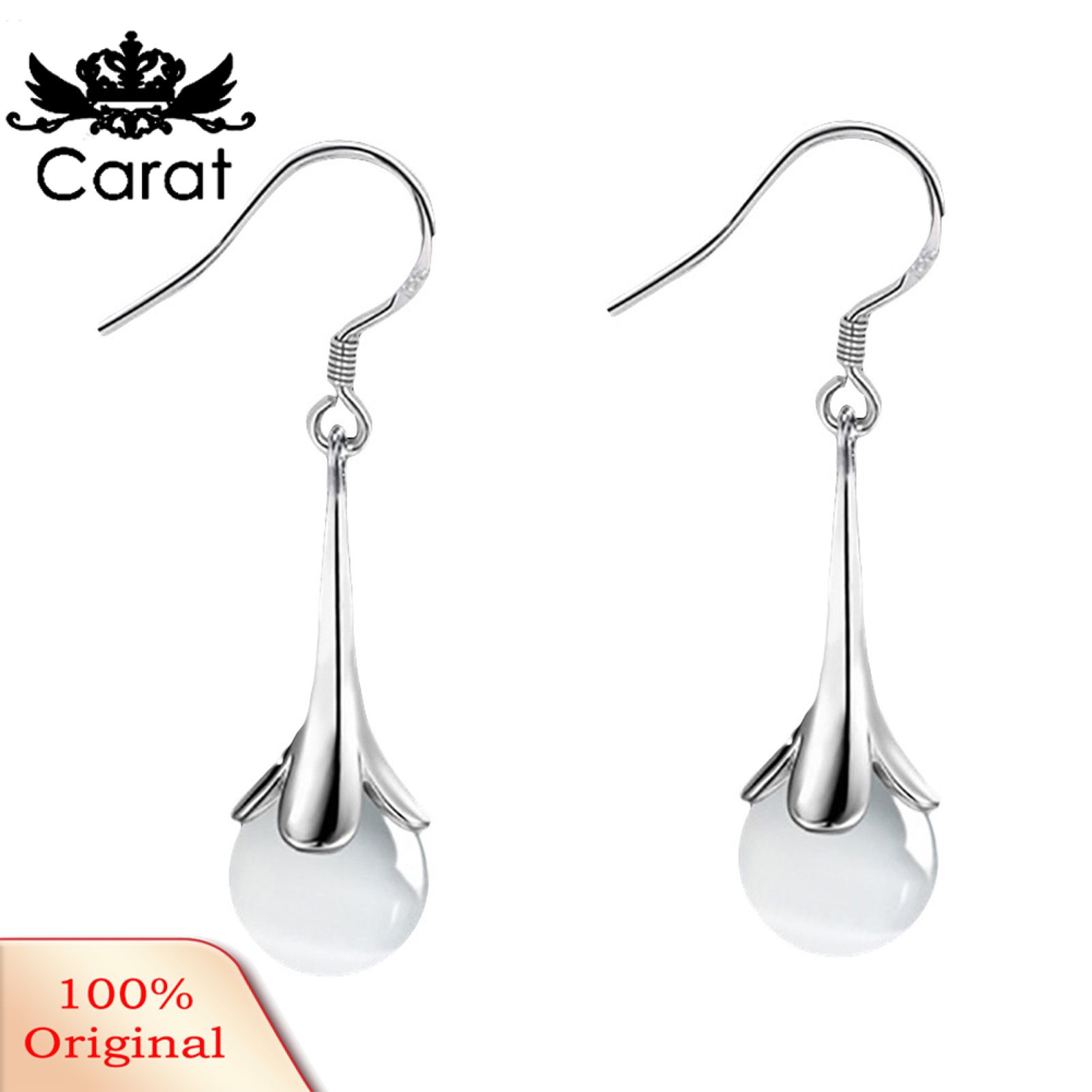 Women Earrings Lightweight Trumpet Flower Long Hook Earrings