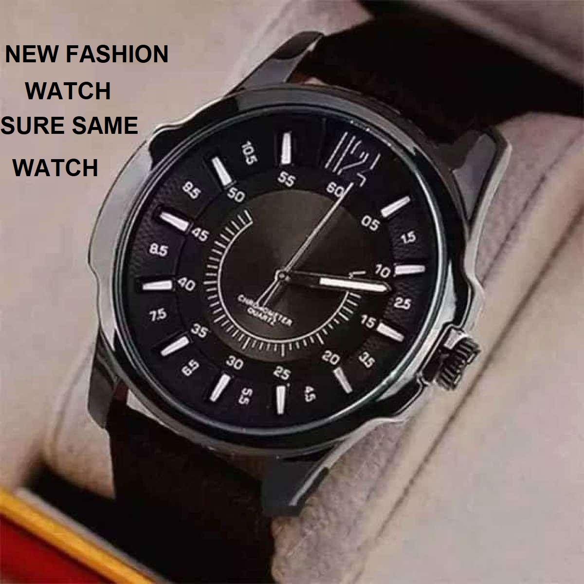 8123 Leather Analog Watch for Men - Coffee