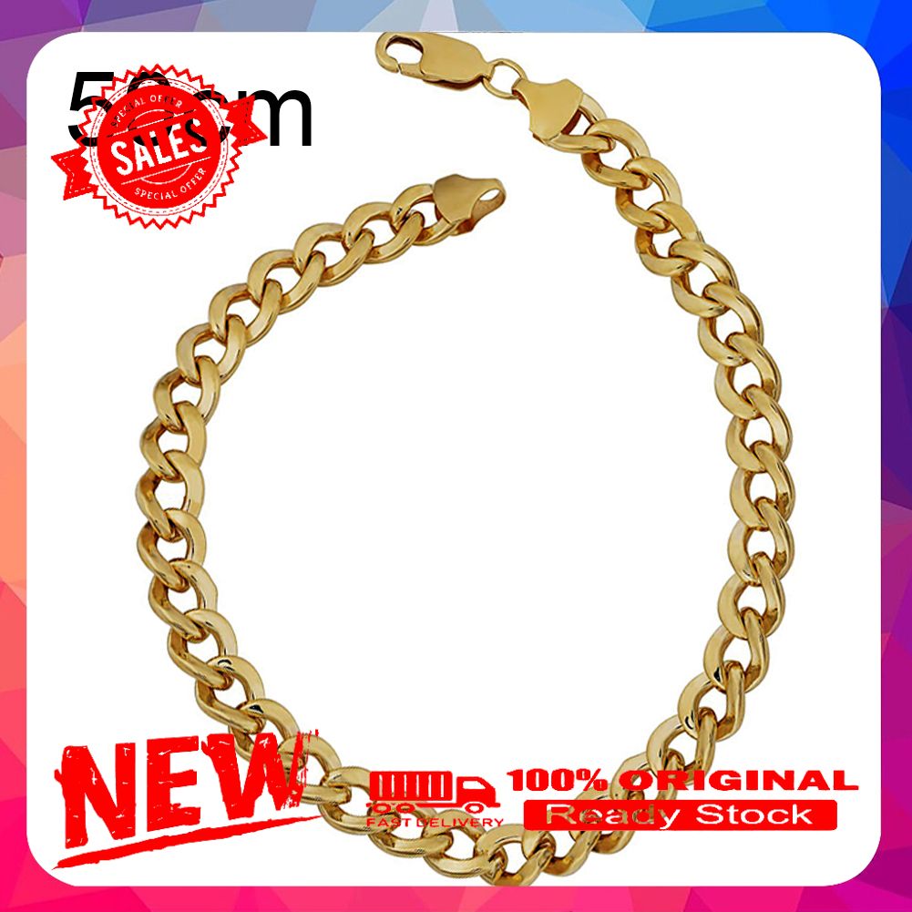 Fashion Men Gold Plated All-Match Charm Wide Chain Necklace Party Jewelry Gift