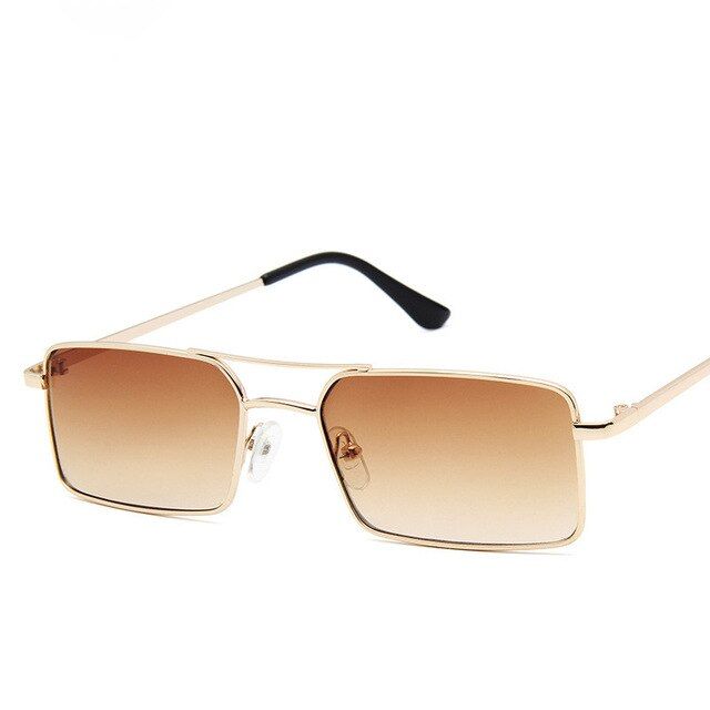 BrownFashion Rectangle Sunglasses Women 2020 Luxury Brand Lady Sunglass Female Metal Frames Vintage Sun Glasses For Women Eyeglasses