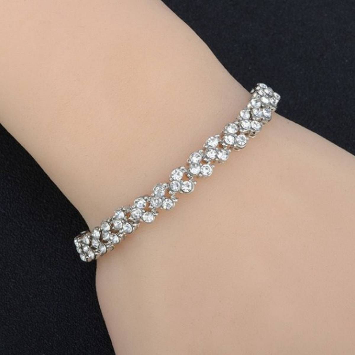 Fashion Ladies Jewelry Women Crystal Zircon Roman Bracelet