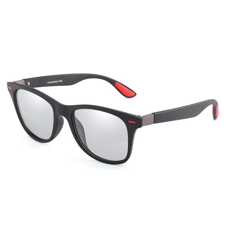 Black(Red)Longkeeper Brand Photochromic Sunglasses Women Fashion Retro Polarized Glasses For Men Square Frame Driver's Sunglasses UV400