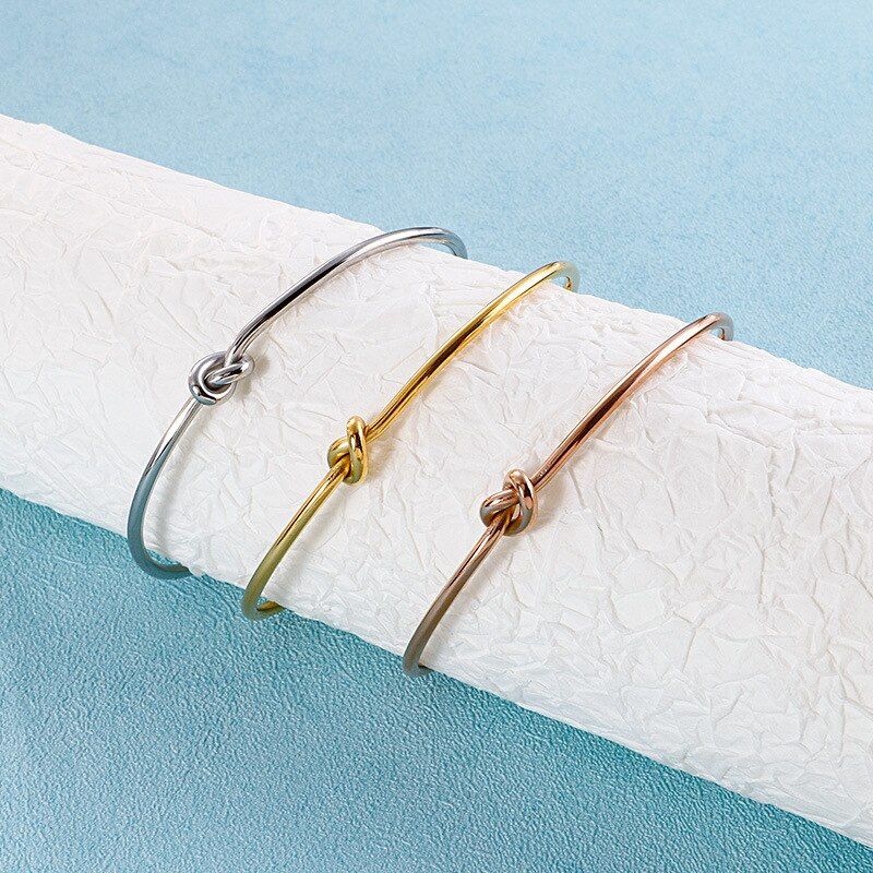 Fashion Wire Bracelets Stainless Steel Round Weave Bracelets Jewelry For Women Men