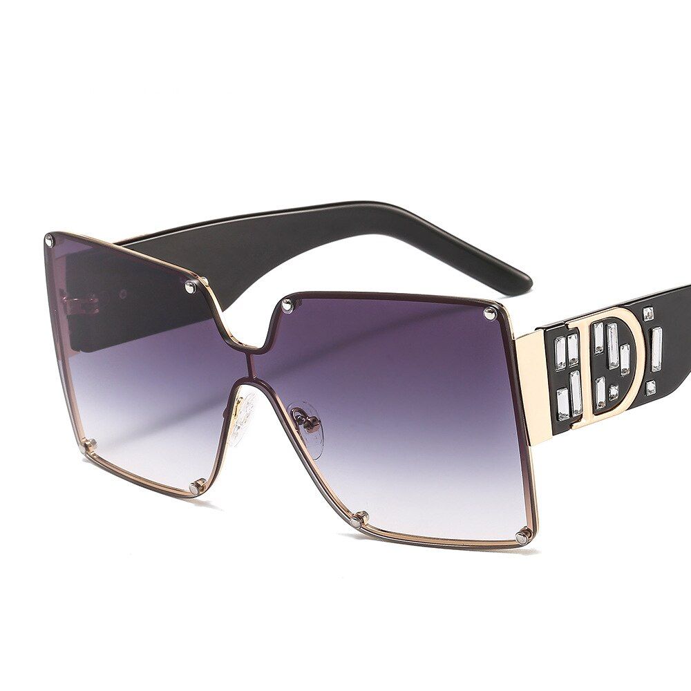 C2gray46399 Brand Design One Lens Rivet Sunglasses Retro Men Women Fashion Shades UV400 Vintage Glasses