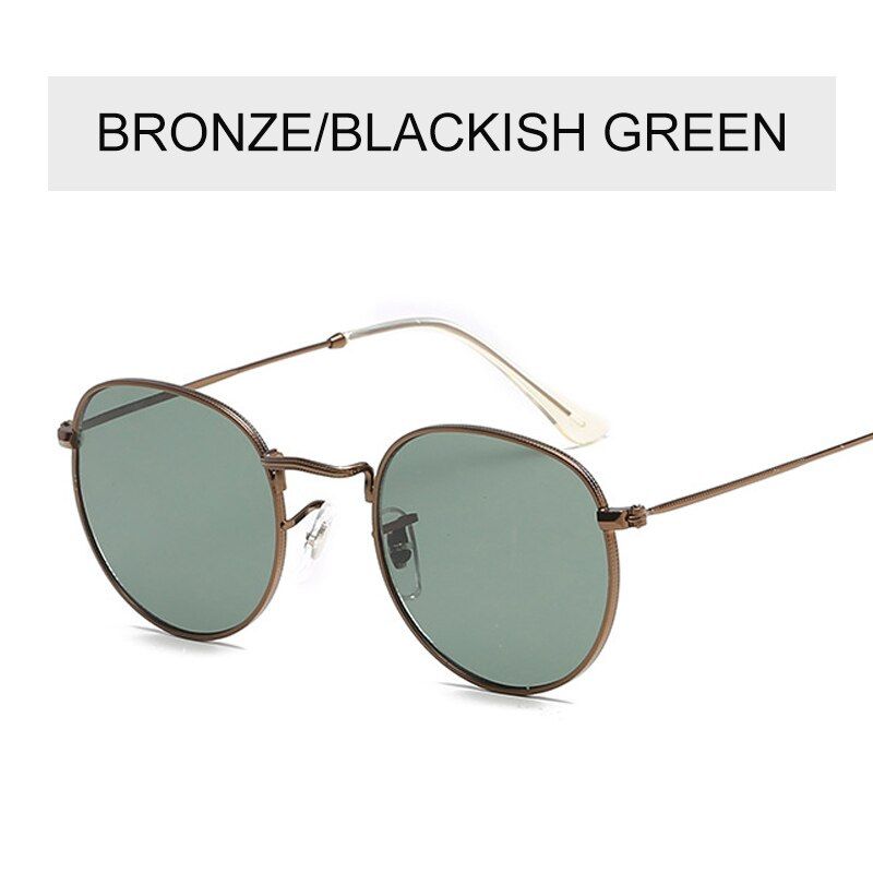 3447 bronze green2021 Retro Fashio Oval Metal Frame Mirror Sunglasses Women Men Vintage Sun Glasses Ladies Brand Designer UV400
