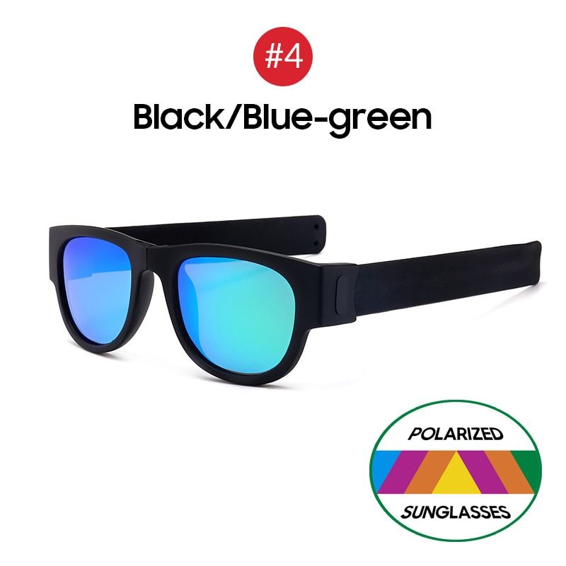 VIVIBEE Novelty Mirror Men Polarized Folding Sunglasses Ne_w A_rrival Slap Sport Foldable Wristband Shades 2021 Trend Product