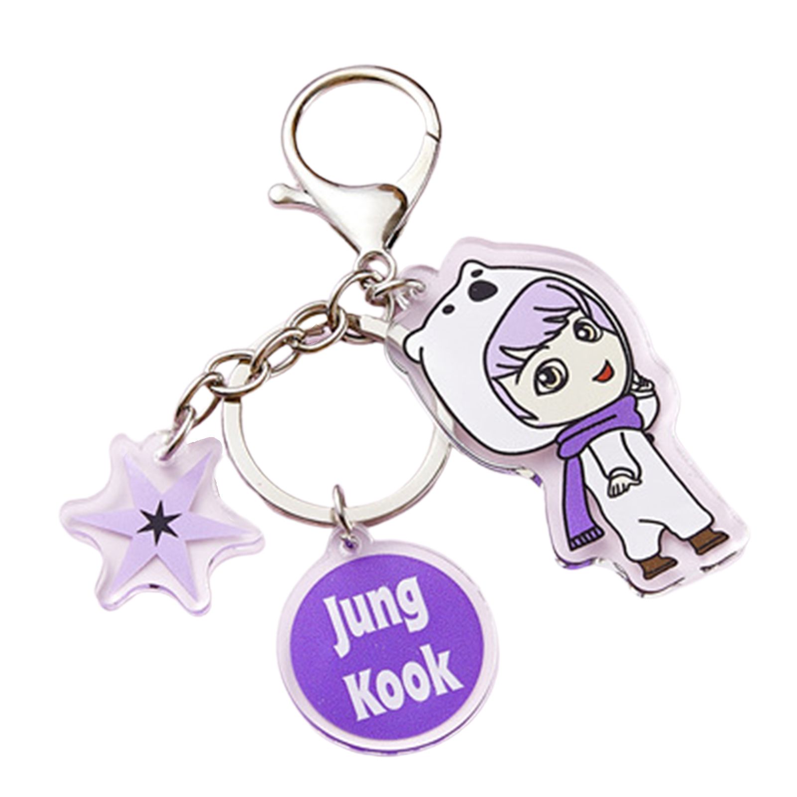 BTS Boys Cartoon Shape Keychain Acrylic Metal Key Pendant Jewelry Accessories