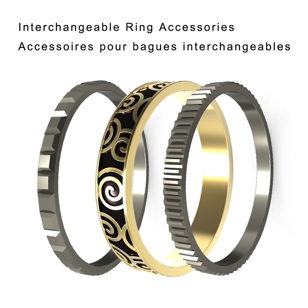 Floya BOHO Stackable Rings Blue El Interchangeable Band Set Stainless Steel Statement Anillos Mujer Femme Anillos Mujer