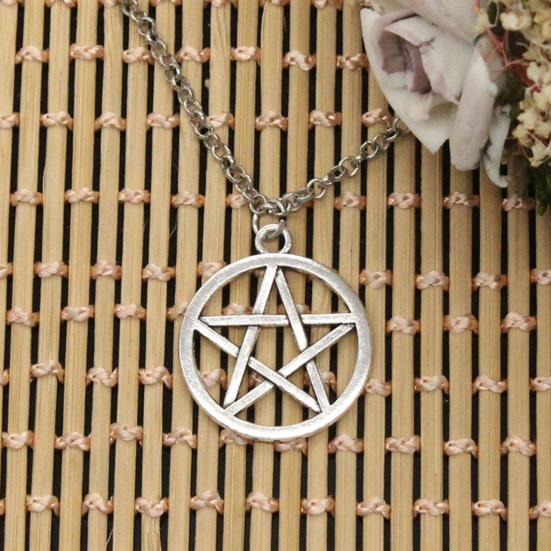 New Fashion Tibetan Silver Color Pendant Star Pentagram Choker Charm Short Long DIY Necklace Factory Price Handmade Jewelry