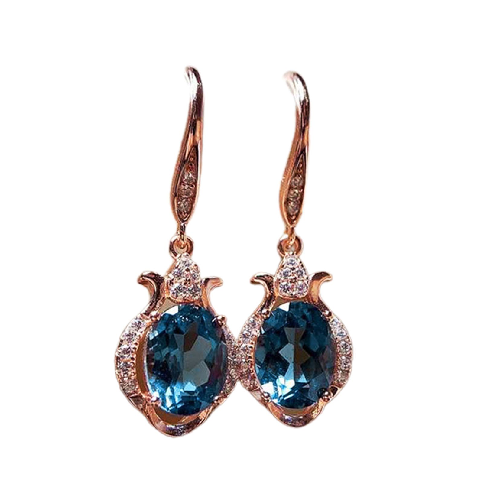 Hook Earrings Faux Topaz Bright Luster Long Lasting Drop Earrings