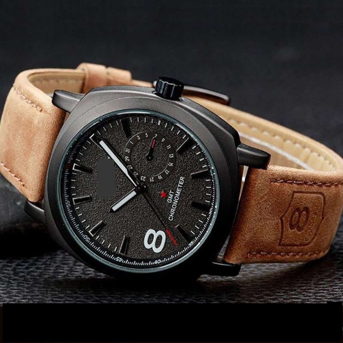 Leather Analog Watch for Men - Brown - Watch For Men - Watch - ঘড়ি - Watch For Men