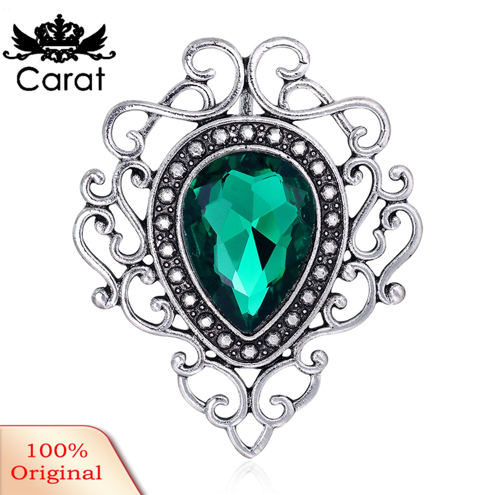 Brooch Creative Ornamental Vintage Alloy Rhinestone Floral Badges Pin for Women
