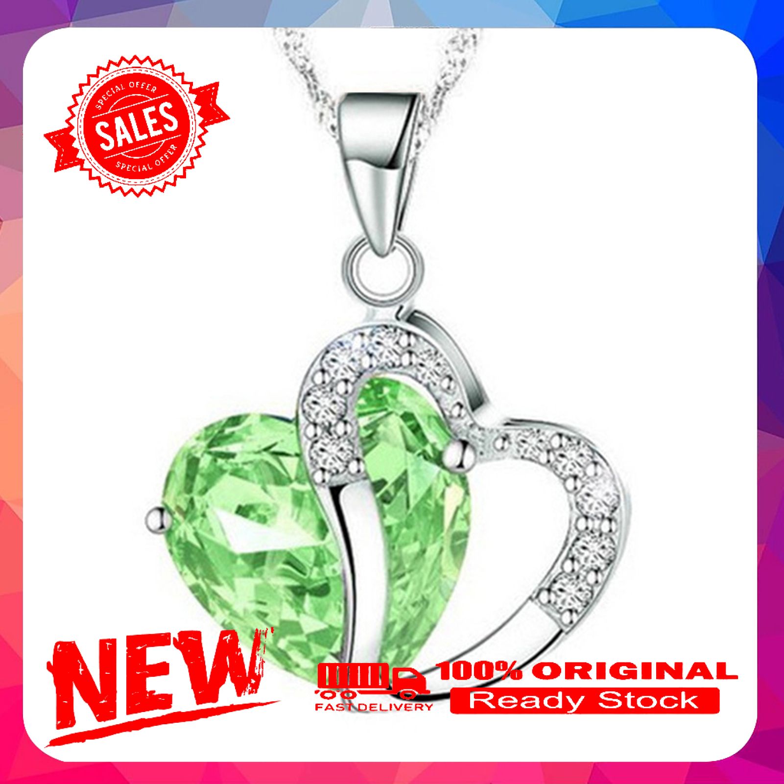 Pendant Necklace Cubic Zirconia Inlaid Jewelry Gift Heart Shape Women Fashion Pendant Necklace for Daily Life