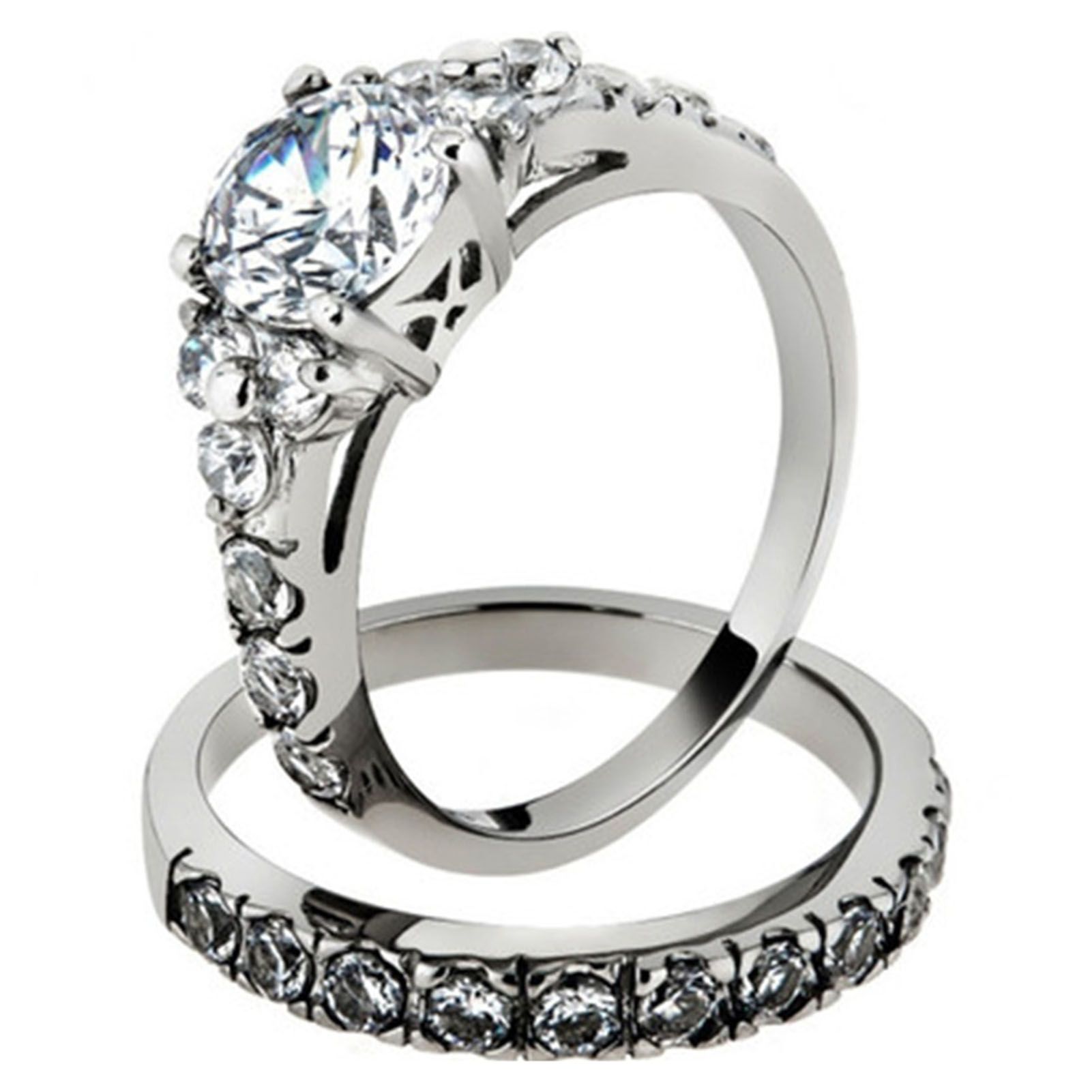 Finger Rings Beautiful Shining Simple Wedding Engagement Rings Set