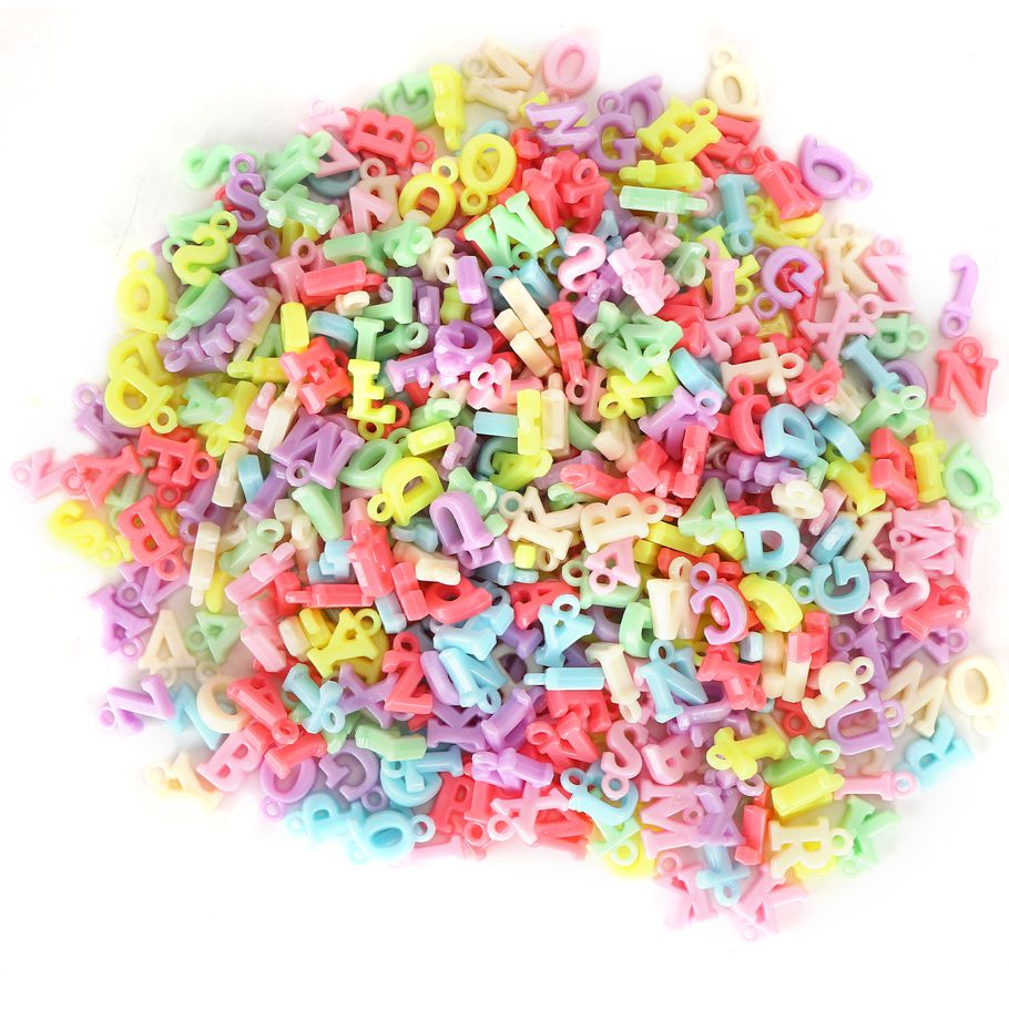 500Pcs Spacer Beads Colorful Letter Bead Plastic For Crafts Decoration