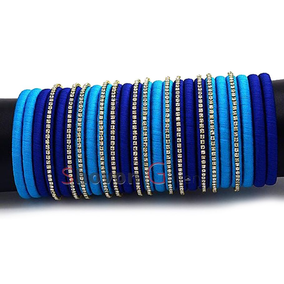Silk Thread Bangles-Blue