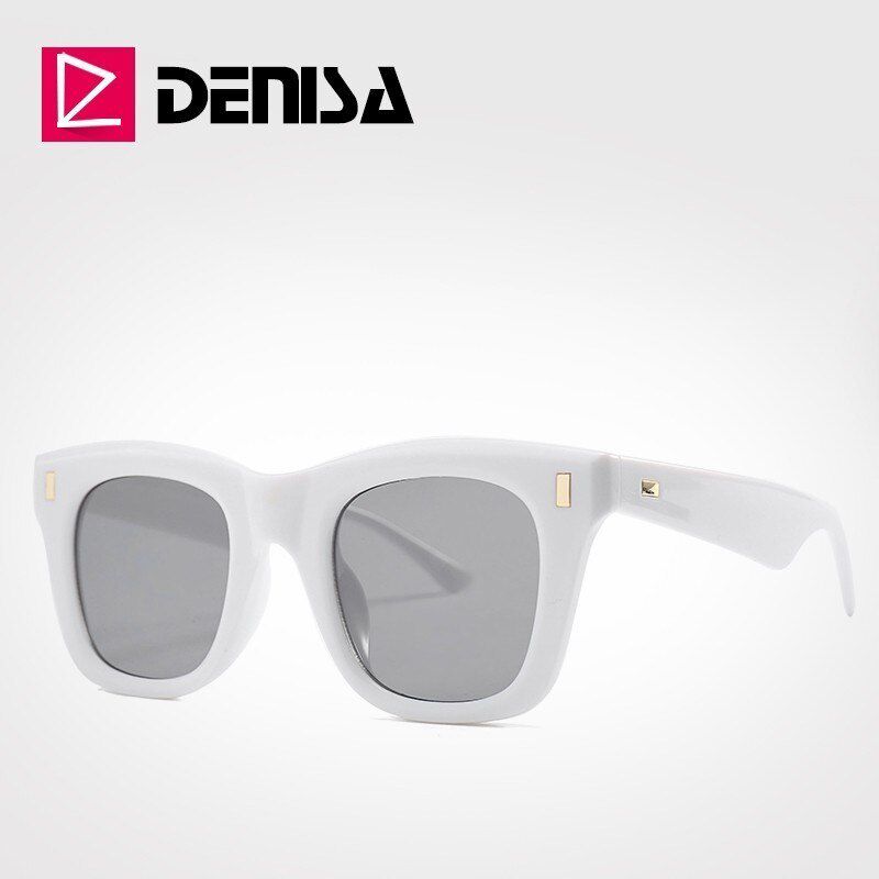 Black Gray LensDENISA Luxury Brand Sunglasses Square Sunglasses Men 2019 Leopard Grain Frame Vintage Glasses Women 100% UV400 Eyewear G2030