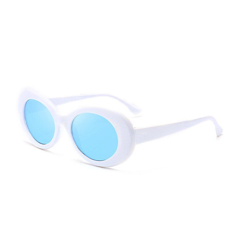 White-blueWhite Glasses Oval Trend Products Women Sunglasses 2018 Classic Designer Eyeglasses