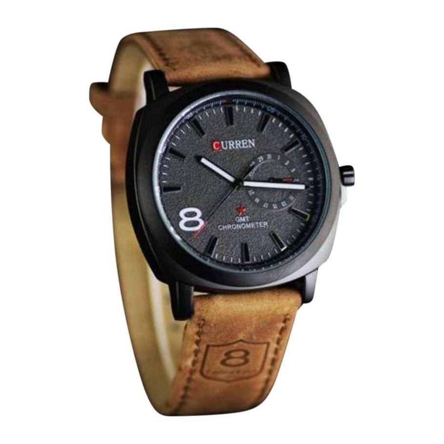 WRM-01 Black Dael Leather Belt Analog Wrist Watch for Men  ht(null)