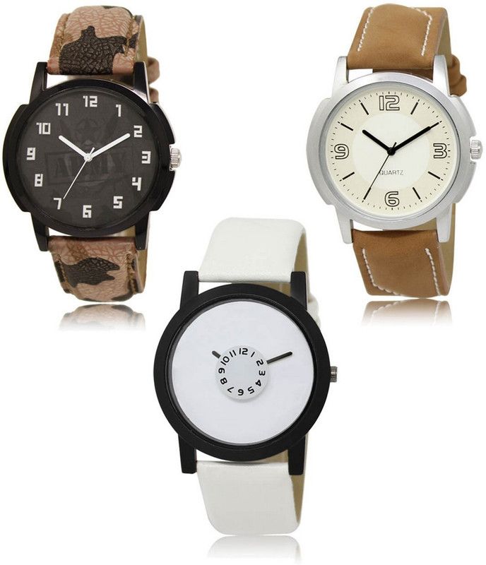 Stylish Attractive Professional Designer Combo Analog Watch - For Men LR-03-16-26 Hot Selling Premium Quality Collection Latest Set of 3