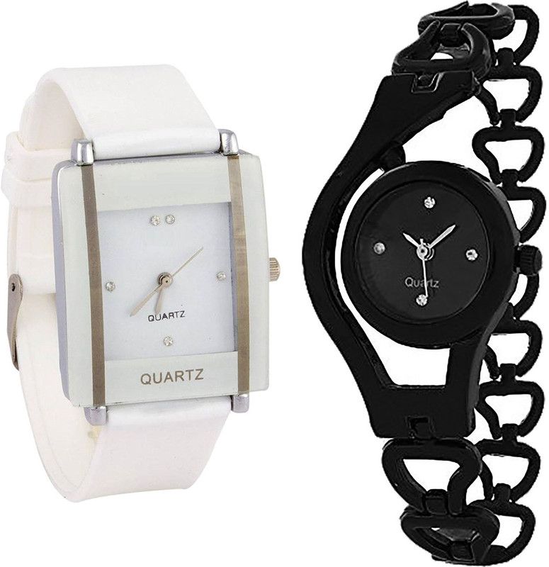 combo watch Analog Watch - For Girls New Luxury Analogue White And Black Color Girls And Women Watch - G17-G68 (Combo Of 2 )
