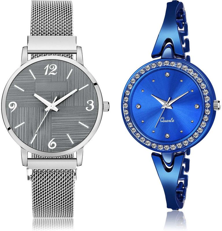 combo watch Analog Watch - For Girls New Meenakari Magnet Chain And Bangle Chain 2 Watch Combo For Girls And Women - GM227-GL270
