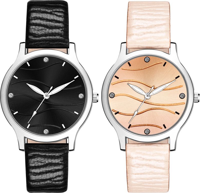 MT386389 Girls Attractive Leather Belt Combo (Pack of 2) Analog Watch - For Girls