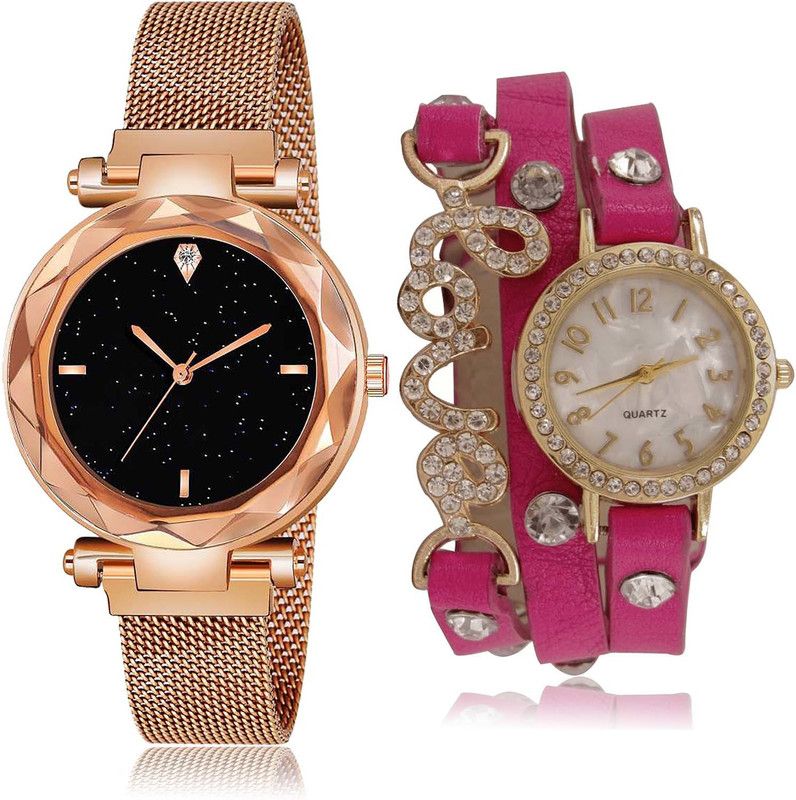 combo watch Analog Watch - For Girls Best Branded Magnet And Love Valentine Combo Watch - GC5-G204
