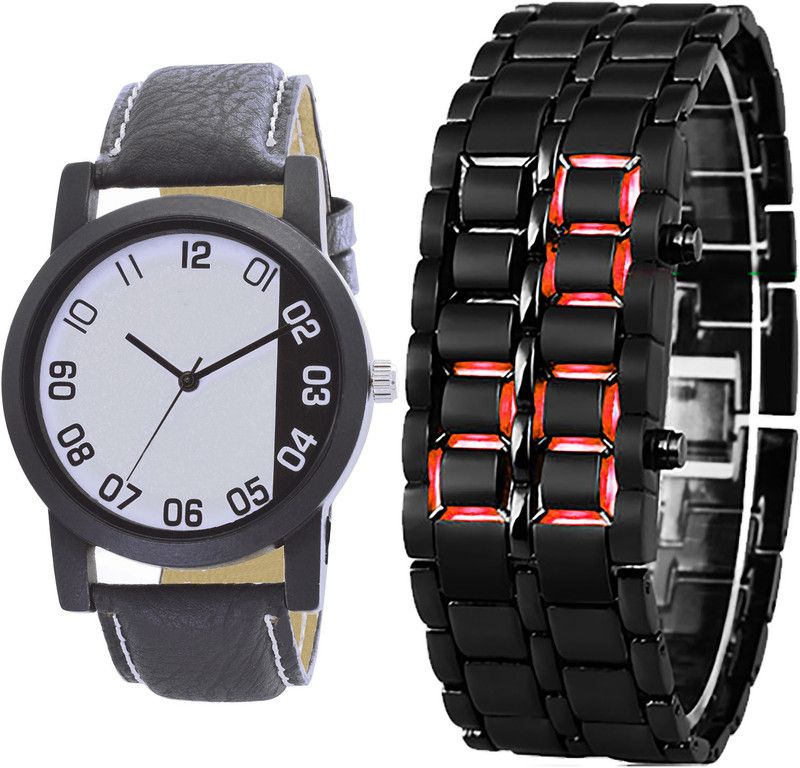 combo watch Analog Watch - For Girls Treading Collegian Led Matel Analogue Black Color Boys And Men Watch - B41-B127 (Combo Of 2 )