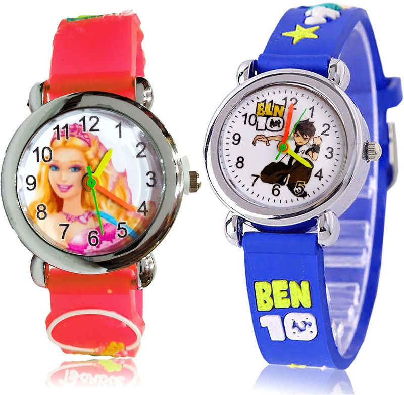 combo watch Analog Watch - For Girls Latest Gift Odette Doll Kids And Ben 10 Kids 2 Watch Combo For Girls And Women - GC74-GC91